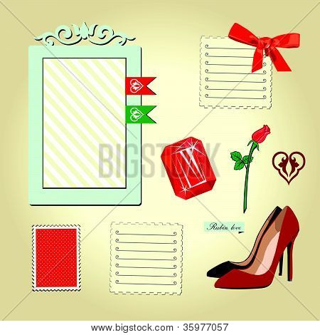 Conjunto de casamento bonito scrapbook