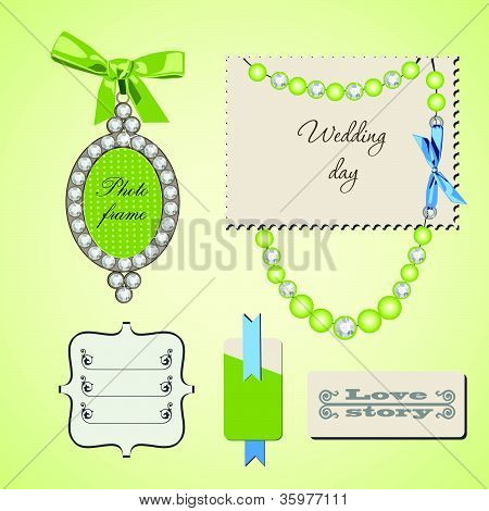 grÃ¼n Scrapbooking set fÃ¼r Hochzeit