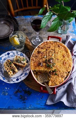 Pasticcio, Traditional Greek Casserole.. Style Rustic.selective Focus