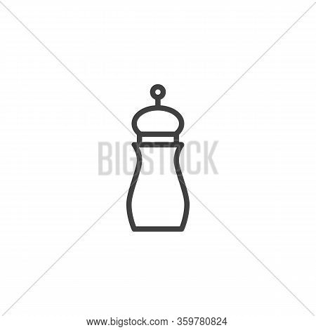 Salt Or Pepper Shaker Line Icon. Linear Style Sign For Mobile Concept And Web Design. Pepper Grinder