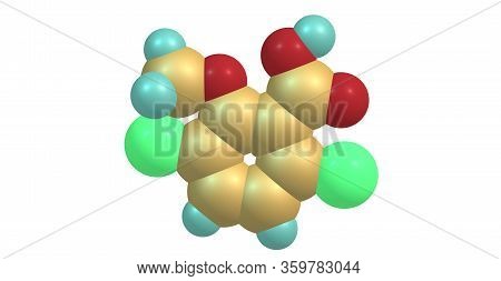 Dicamba Molecular Structure Isolated On White