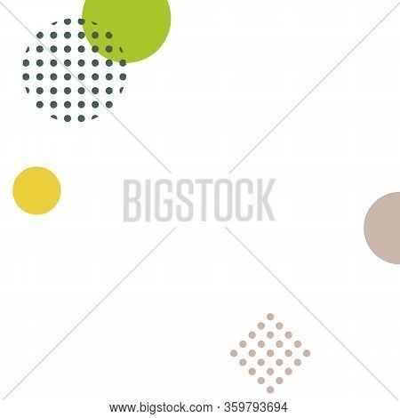 Illustration Square Abstract Template With Circles Of Dark Blue,cyan, Violet, Yellow