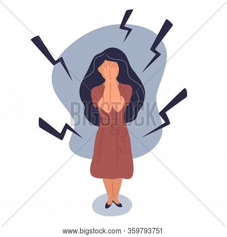 Anxiety Or Panic Attack. Depressed Nervous Person.