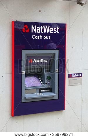 London, Uk - July 6, 2016: Atm Of Natwest Bank Branch In London. National Westminster Bank, Known As