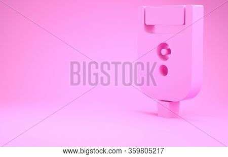 Pink Electric Razor Blade For Men Icon Isolated On Pink Background. Electric Shaver. Minimalism Conc