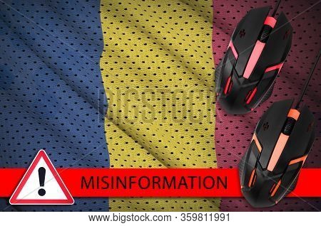 Chad Flag And Two Computer Mouses. Misinformation During Coronavirus Or 2019-ncov Virus Concept