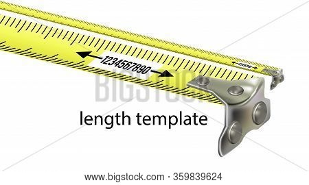 Isometric Realistic Measuring Tape, Length Design Template. Tool Roulette. Vector Illustration Isola