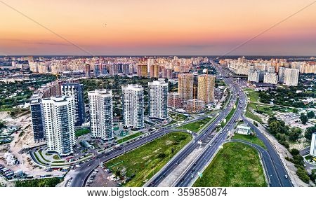 Aerial View Of Osokorky Neighbourhood In Kiev, Ukraine