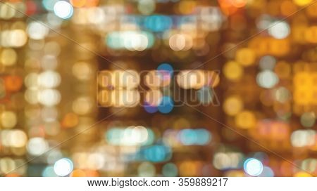 Blurred Abstract Bokeh Background Of San Francisco City Lights At Night