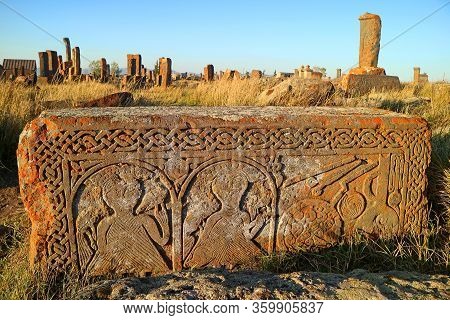 One Of The Outstanding Tombstones At Noratus Cemetery, The Oldest Armenian Cemetery Covering An Area