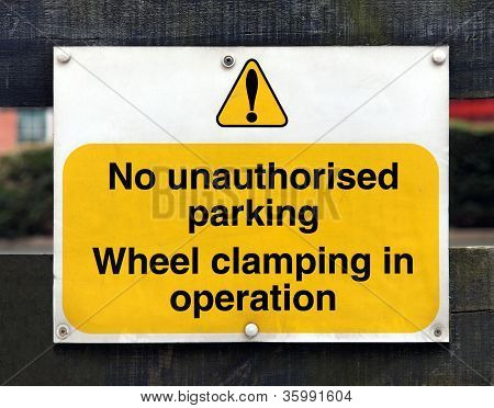 Parking sign