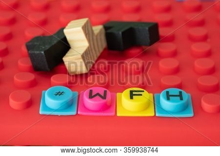 Hashtag Of Wfh. Business Acronym Wfh As Work From Home