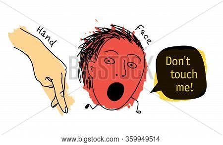 Doodles Dont Touch Me Hand Face Hygiene Prohibition