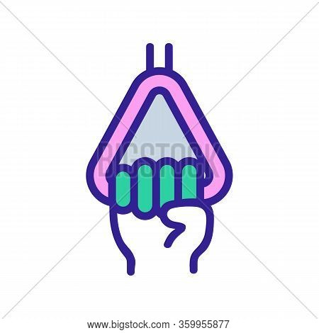 Hold On To The Handrail Icon Vector. Hold On To The Handrail Sign. Color Contour Symbol Illustration