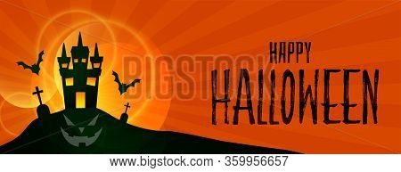 Happy Halloween Scary Hounted House Background Design