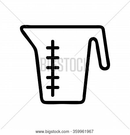 Measuring Cup Icon Vector. Measuring Cup Sign. Isolated Contour Symbol Illustration