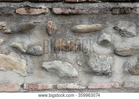 Abstract Background, A Wall Of Stone. Place For Text.