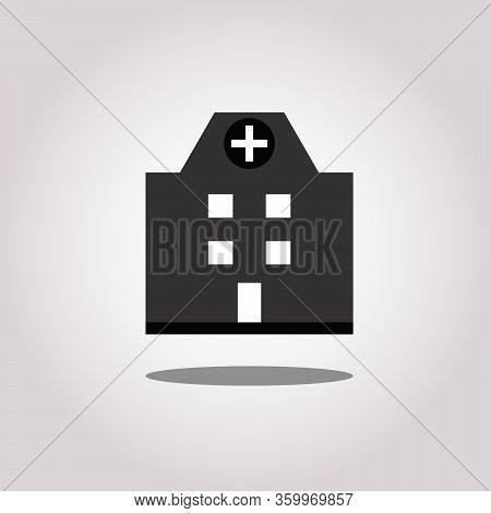 Hospital Building Or Urgent Care Hospital Flat Icon For Apps And Websites.vector Illustration