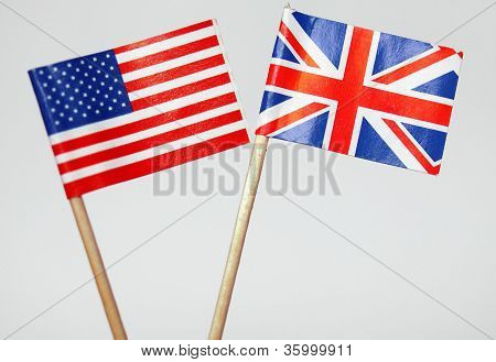 British and American flags