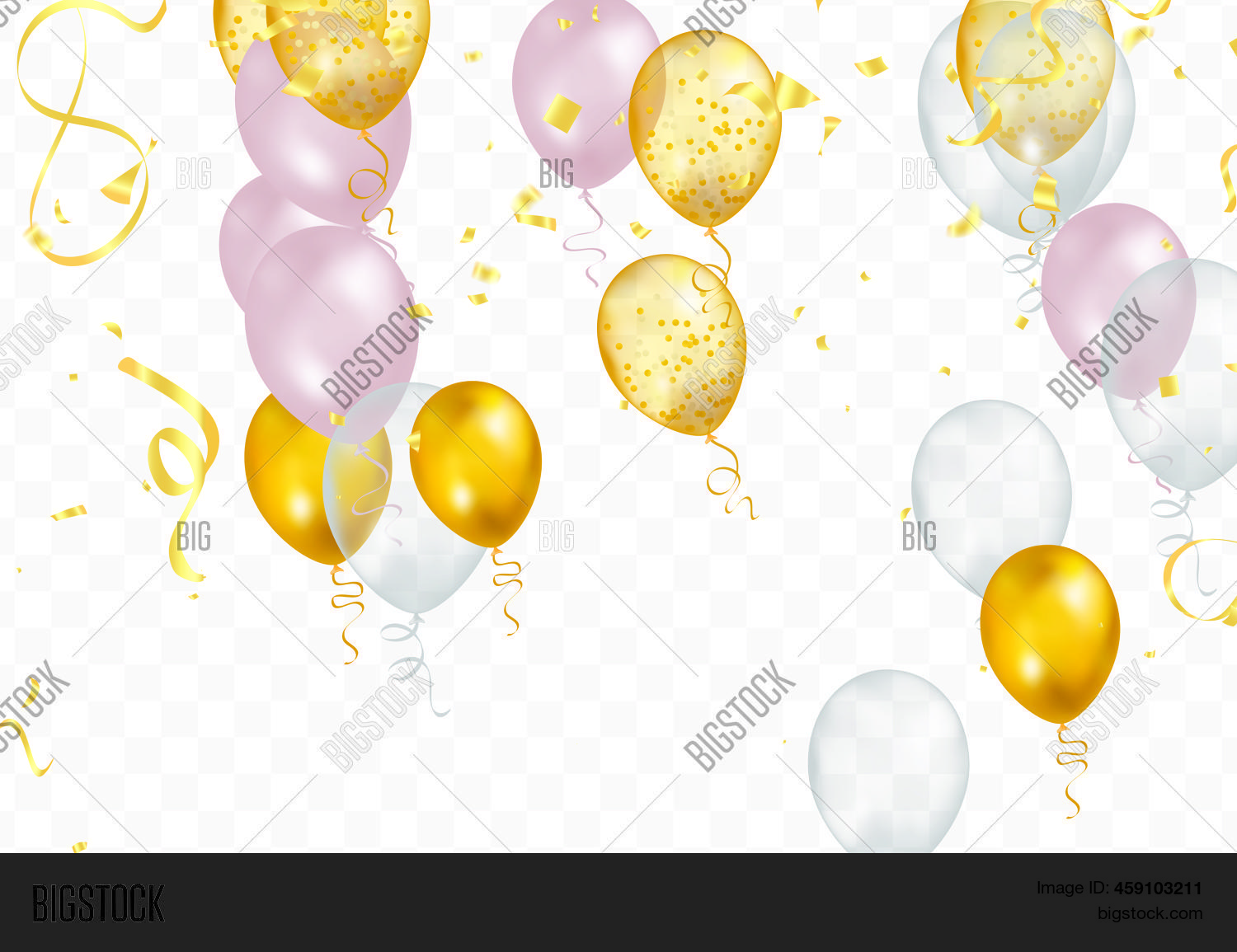 Balloons Gold Vector & Photo (Free Trial) Bigstock