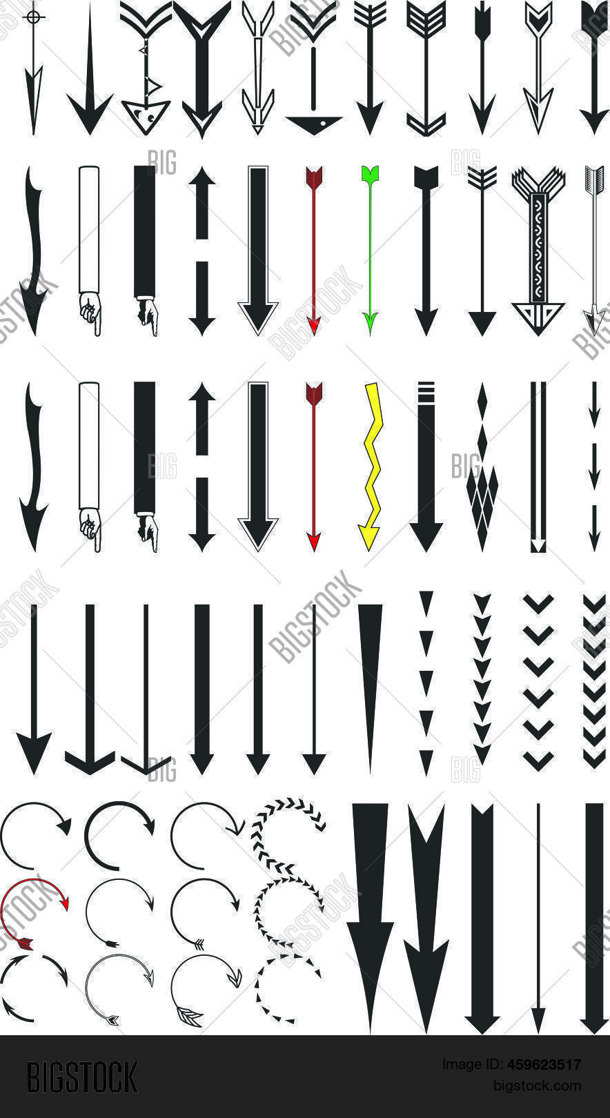 Arrows Big Black Set Vector & Photo (Free Trial) Bigstock