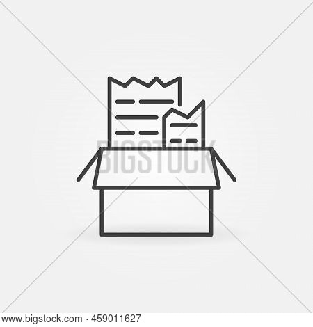 Cardbox Carton Recycling Vector Concept Line Icon