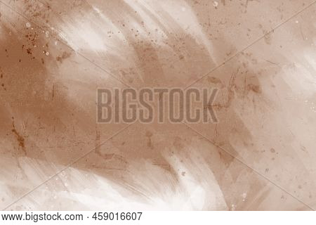 Brown Watercolor Vintage Texture. Beige Watercolour Background. Pattern For Old Paper Design. Grunge