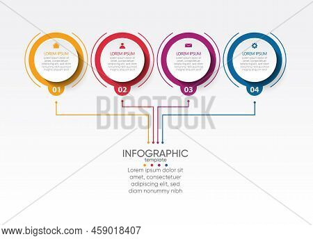 Presentation Business Abstract Background Infographic Template Circle Colorful With 4 Step
