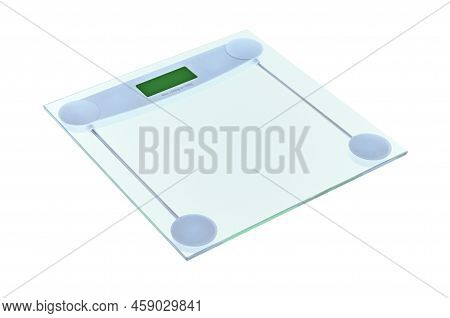 Digital Scales And Body   Isolated On A White Backround