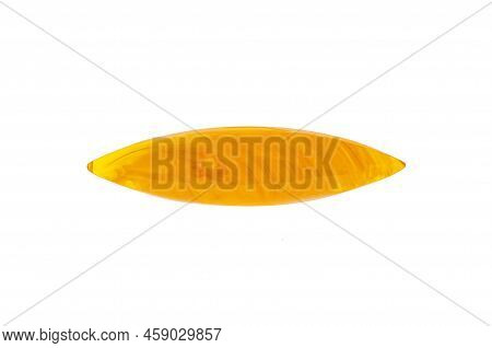 Amber Brooch Isolated On A White Background .