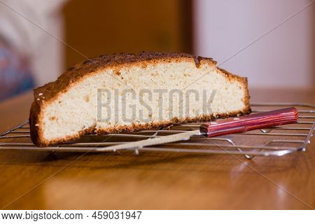 Details Of A Delicious Freshly Homemade Cake Recently Baked