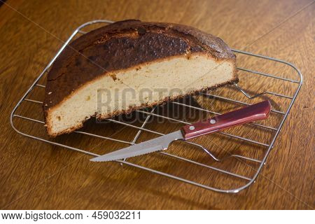 Details Of A Delicious Freshly Homemade Cake Recently Baked