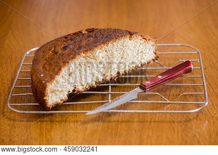 Details Of A Delicious Freshly Homemade Cake Recently Baked