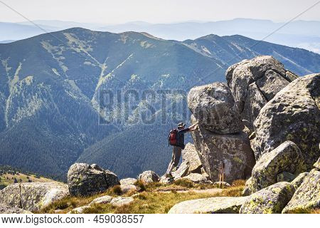 Senior Man Trekking In Low Tatras Slovakia