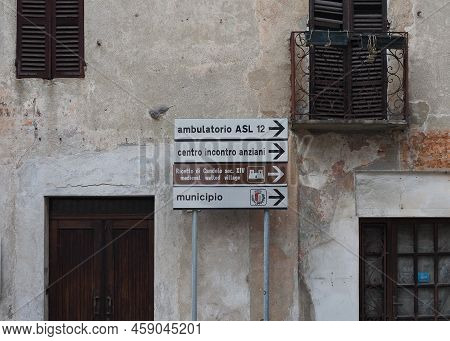 Candelo, Italy - Circa July 2022: Ricetto Fortified Medieval Village Sign