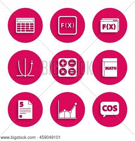 Set Calculator, Graph, Schedule, Chart, Diagram, Mathematics Function Cosine, Book With Word Mathema