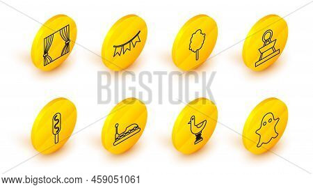 Set Line Ghost, Riding Kid Duck, Bumper Car, Corn Dog, Attraction Carousel, Cotton Candy, Carnival G