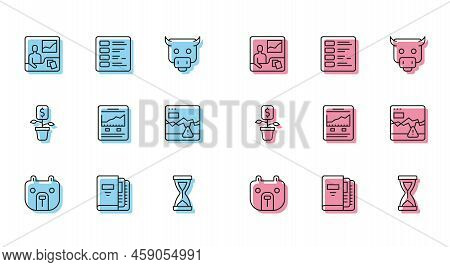 Set Line Bear Market, Office Folders, Trading Courses, Old Hourglass, Website With Growth Graph, Fai
