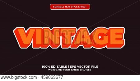Retro, Vintage Text Effect, Editable 70s And 80s Text Style. Editable Text Effect