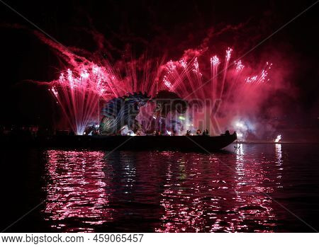 Cracow, Poland - June 4, 2022: Great Dragon Parade. The Great Outdoor Show On The Vistula River.