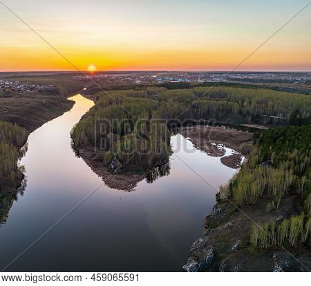 Confluence Of The Iset And Kamenka Rivers In The City Kamensk-uralskiy. Iset And Kamenka Rivers, Kam