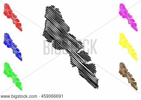 Streymoy Island (faroes, Faeroes, Faroe Islands, Kingdom Of Denmark) Map Vector Illustration, Scribb