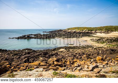 Chausey Island Coast And Cliffs Landscape In Brittany, France