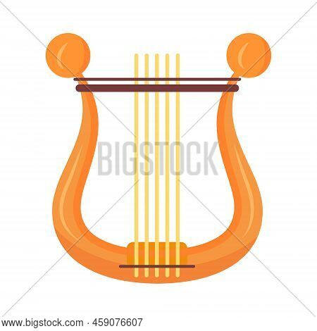 Gold Cithara Semi Flat Color Vector Object