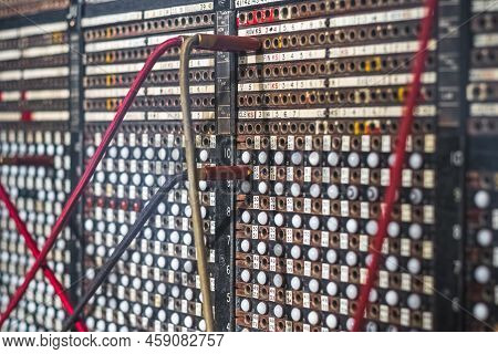 Selective Focus, Old Fashioned Manual Telephone Exchange Switchboard