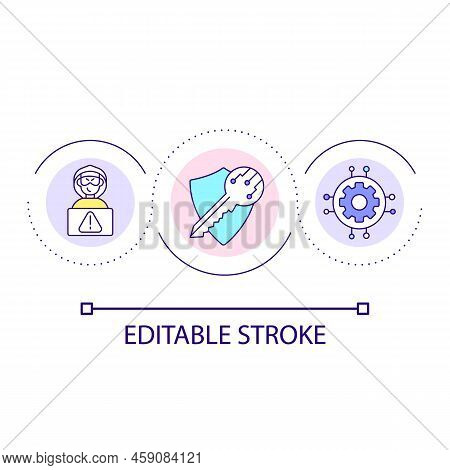 Internet Security Loop Concept Icon. Safe Access To Account Online. Antifraud Software Abstract Idea
