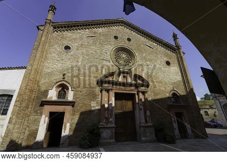 Exterior Of The Medieval San Bassiano Church At Pizzighettone, Cremona Province, Lombardy, Italy