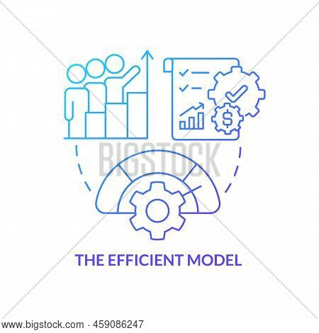 Efficient Model Blue Gradient Concept Icon. Business Profit Growth. Productivity. Supply Chain Type 