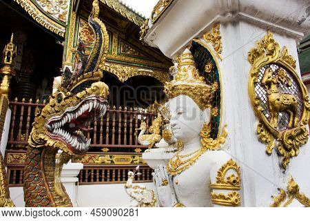 Carved Sculpture Art Animal Of Himmapan And Creatures Mythical Legend For Thai People Travelers Trav