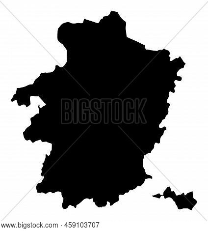 Limburg Silhouette Map Isolated On White Background, Belgium